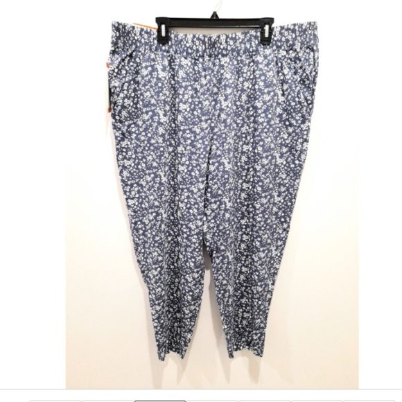Jessica Simpson Ladies Blue Floral Pull-On Soft Pants 2XL NWT - Picture 3 of 7